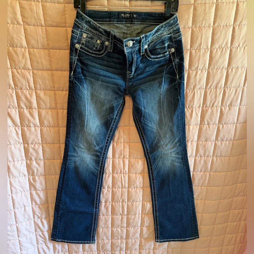 Miss Me Dark Blue Boot Cut Jeans - Picture 1 of 4